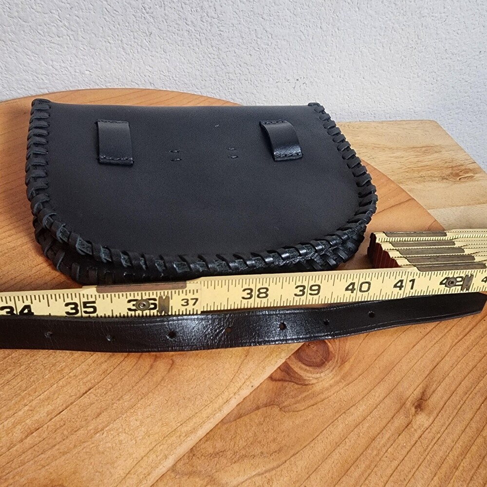 Madewell Belt Bag Fanny Pack Womens Small Black Leather Whipstitch Adjustable - Picture 6 of 8